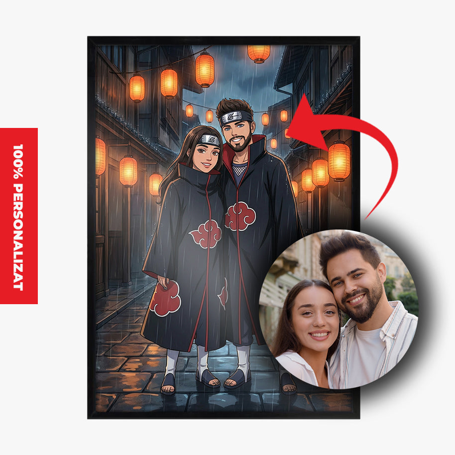 Tablou Personalizat Anime — Stil Naruto Shippuden (Akatsuki) 🌧️☁️