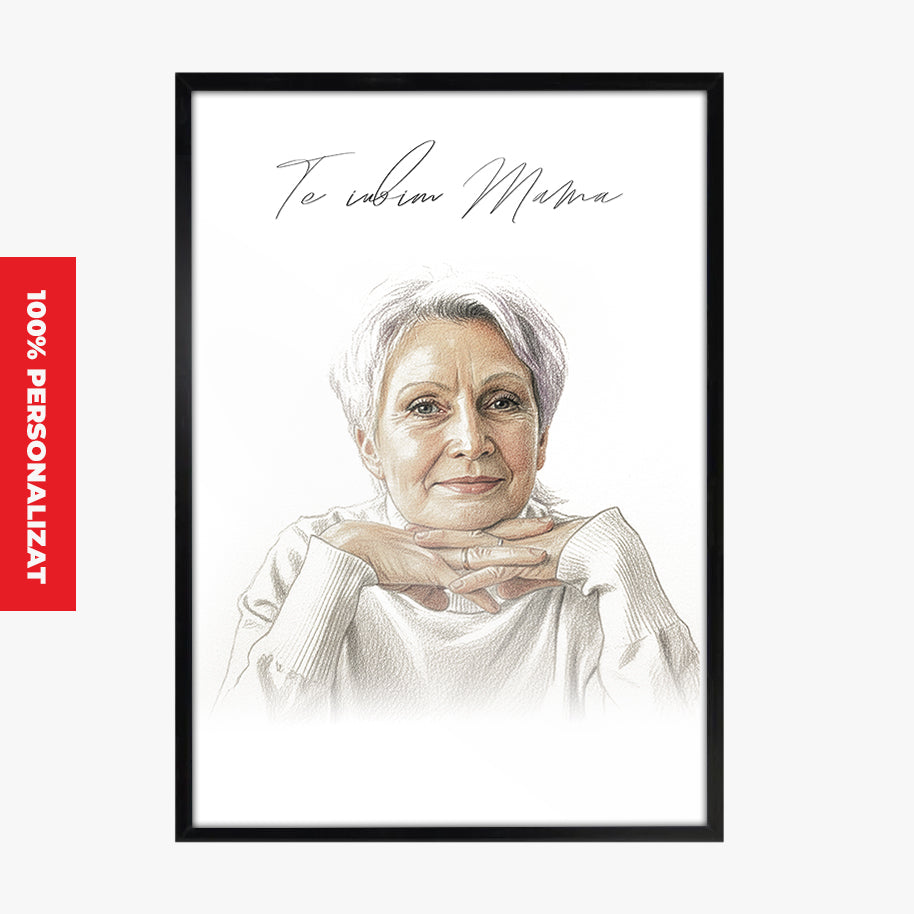 Tablou Personalizat Color — Portret Artistic „Te iubim, mama” 🎨💖