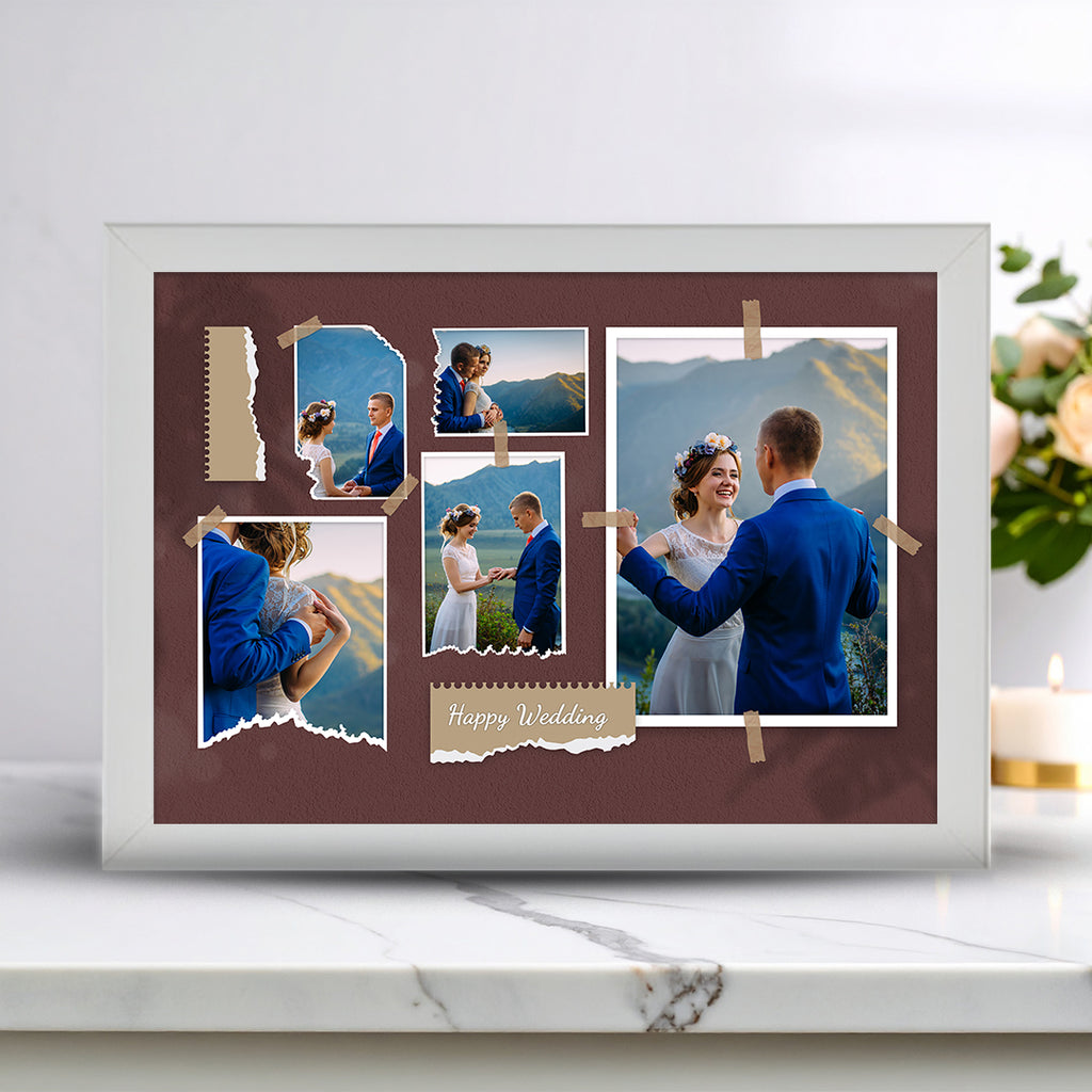Tablou colaj foto de nuntă – Cadou personalizat pentru miri
