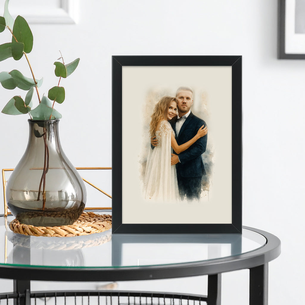 Tablou personalizat cu efect acuarelă – Cadou artistic pentru cupluri și familie