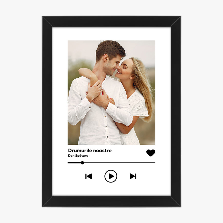 Tablou personalizat muzical – Fotografie de cuplu cu melodia preferată