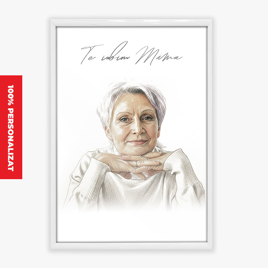 Tablou Personalizat Color — Portret Artistic „Te iubim, mama” 🎨💖