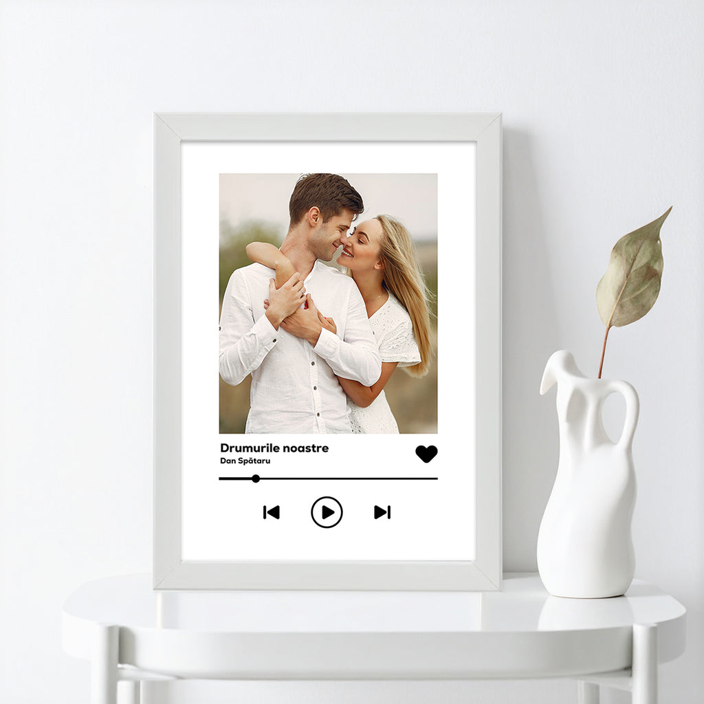 Tablou personalizat muzical – Fotografie de cuplu cu melodia preferată