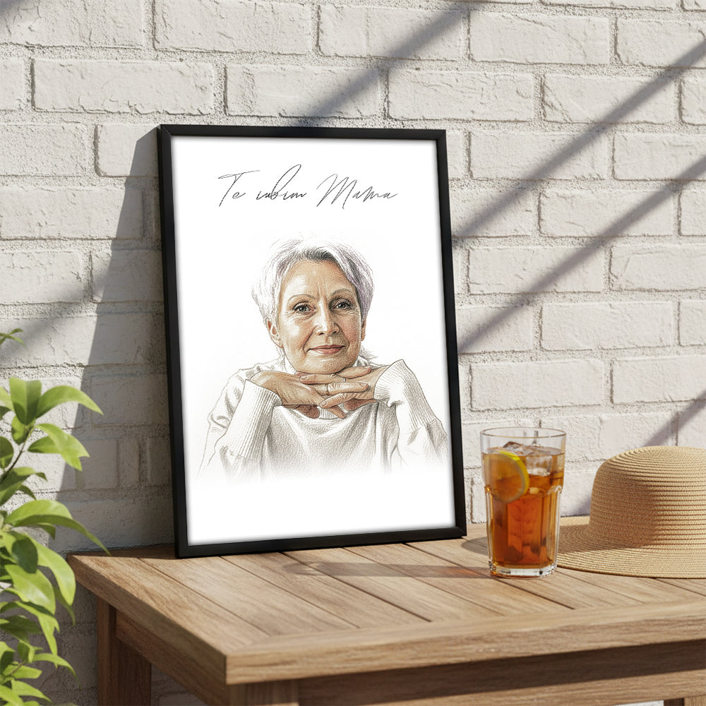 Tablou Personalizat Color — Portret Artistic „Te iubim, mama” 🎨💖