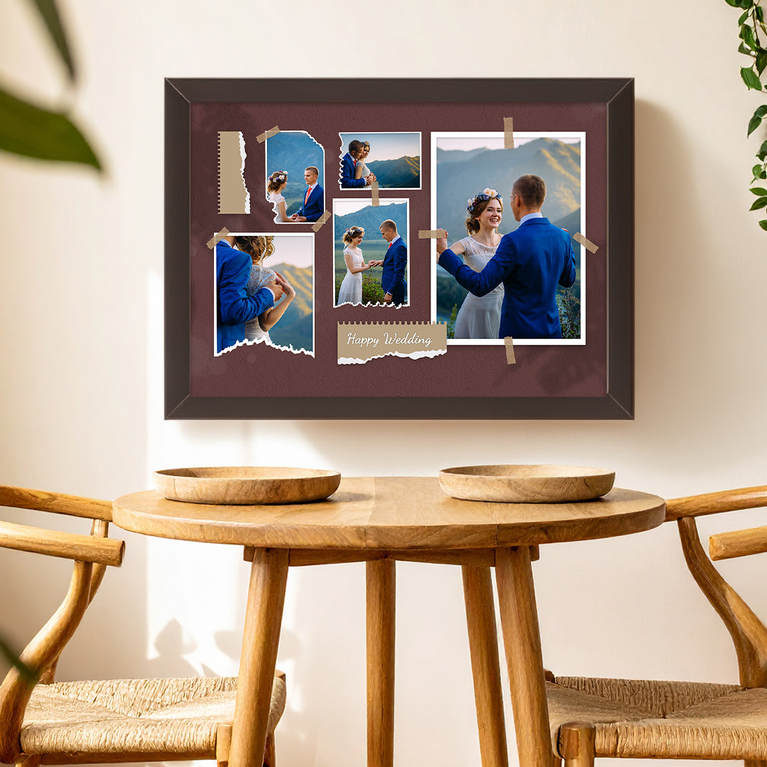 Tablou colaj foto de nuntă – Cadou personalizat pentru miri