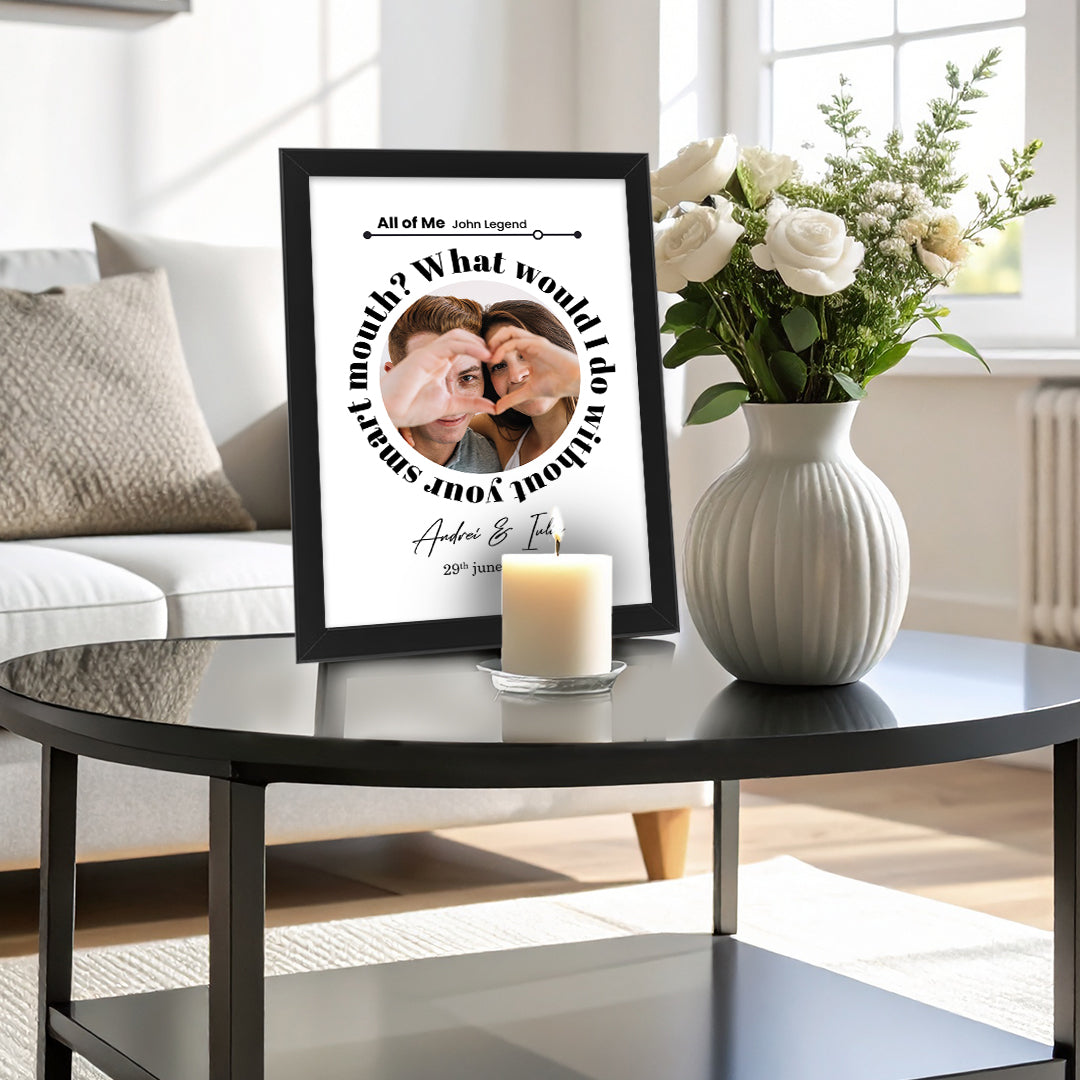 Tablou personalizat cu versuri de melodie – Cadou romantic pentru cupluri