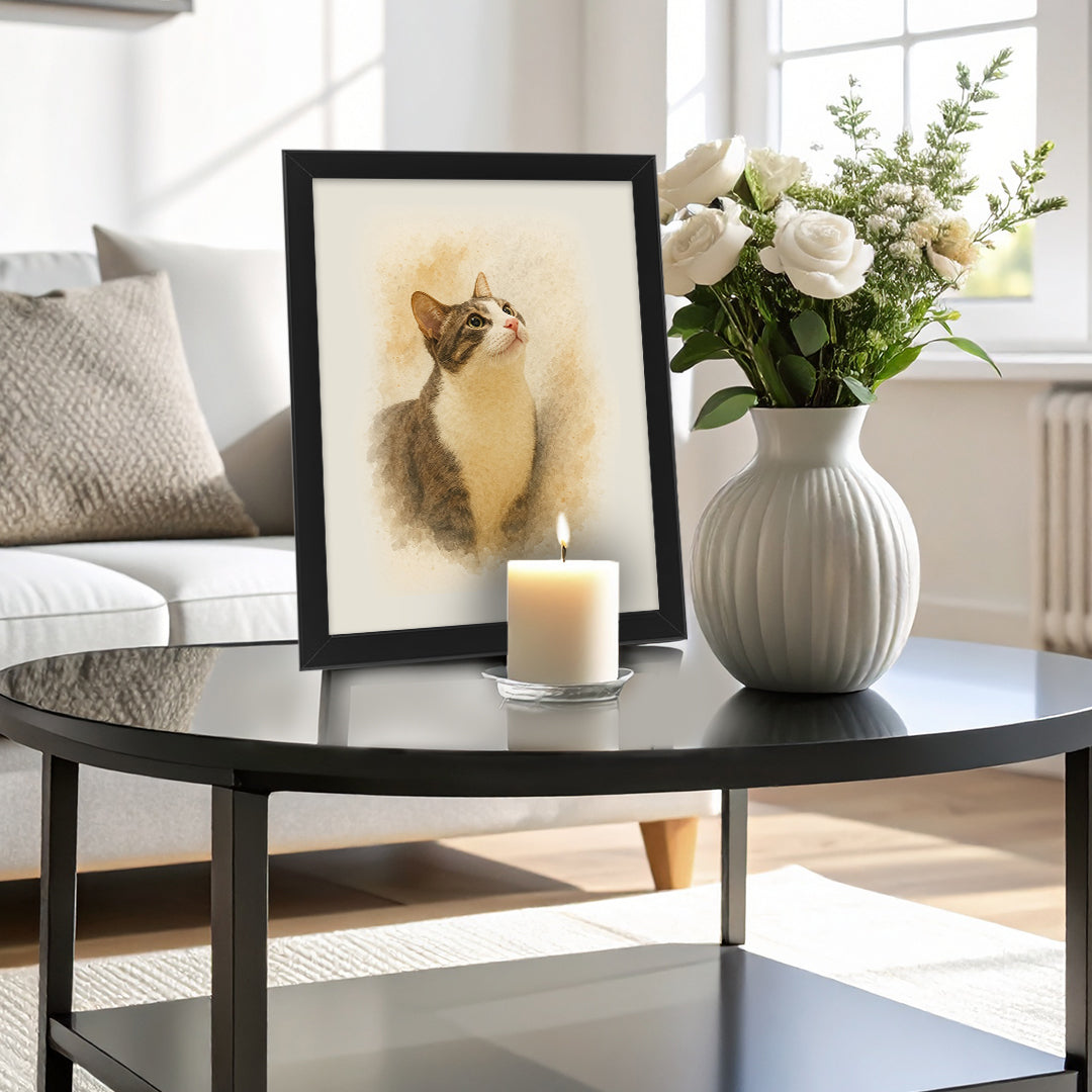 Tablou personalizat animal de companie cu efect acuarelă