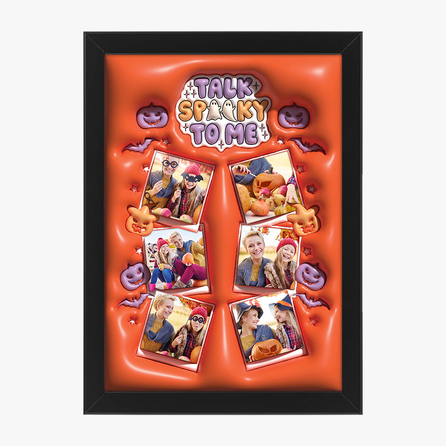 Tablou personalizat tematic Halloween – Colaj foto decorativ „Talk Spooky to Me”