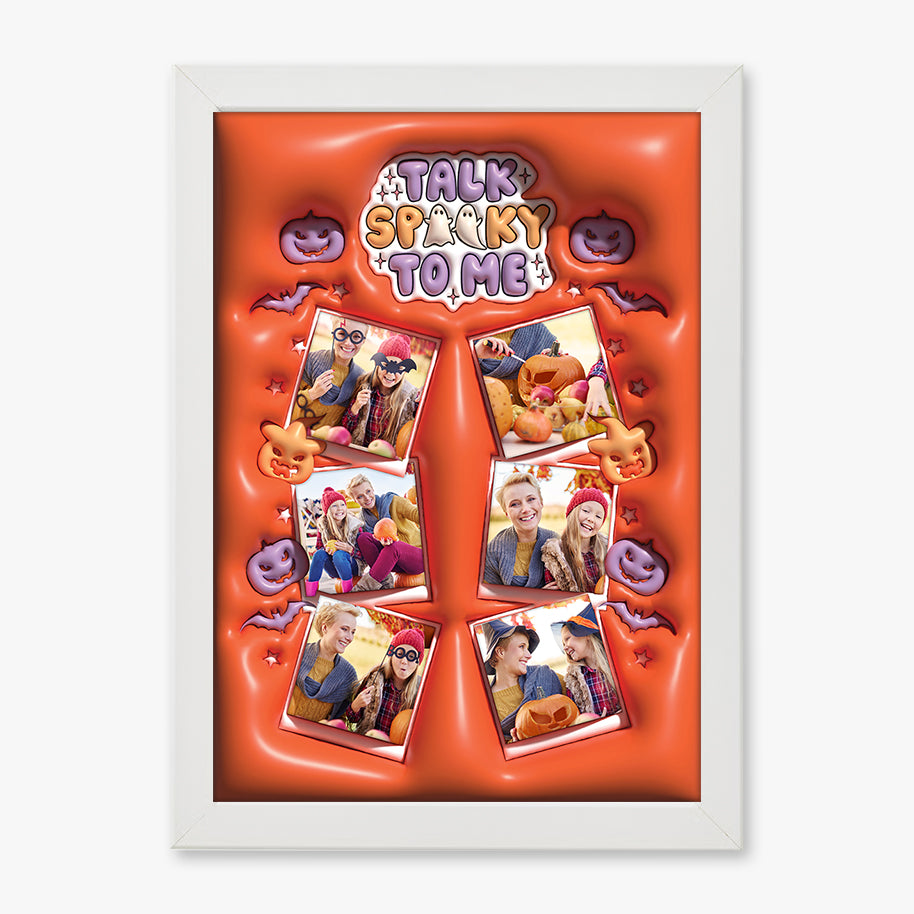 Tablou personalizat tematic Halloween – Colaj foto decorativ „Talk Spooky to Me”