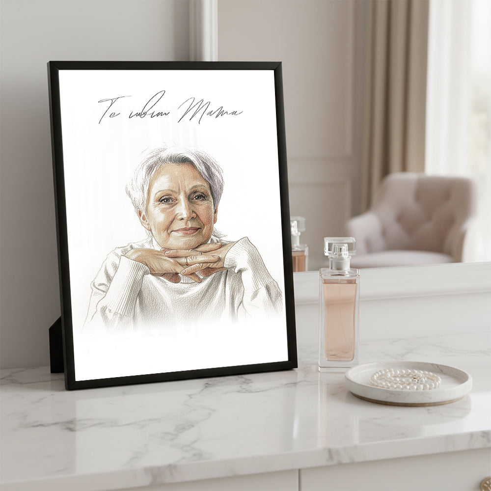 Tablou Personalizat Color — Portret Artistic „Te iubim, mama” 🎨💖