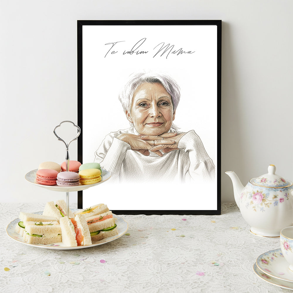 Tablou Personalizat Color — Portret Artistic „Te iubim, mama” 🎨💖