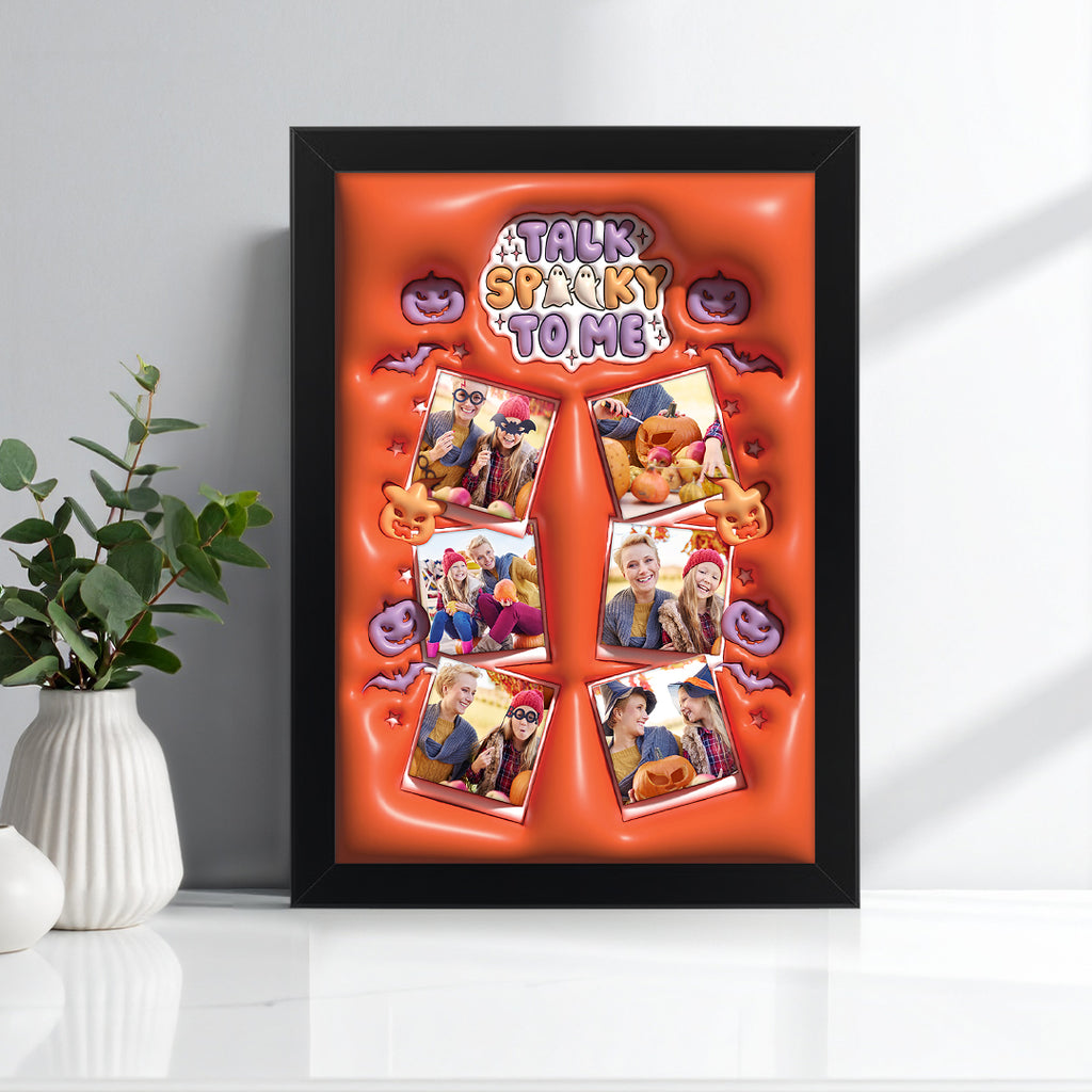 Tablou personalizat tematic Halloween – Colaj foto decorativ „Talk Spooky to Me”