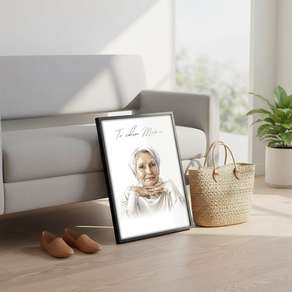 Tablou Personalizat Color — Portret Artistic „Te iubim, mama” 🎨💖