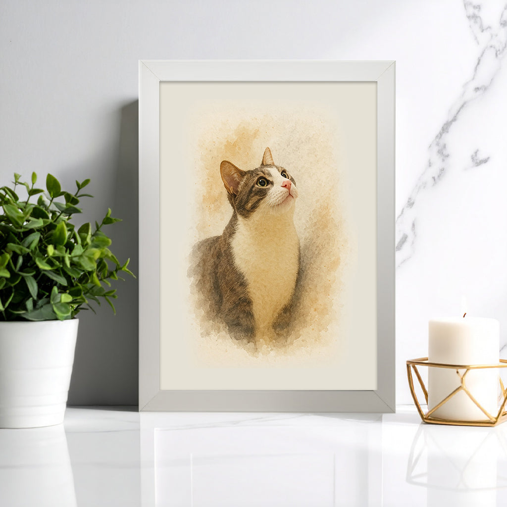 Tablou personalizat animal de companie cu efect acuarelă