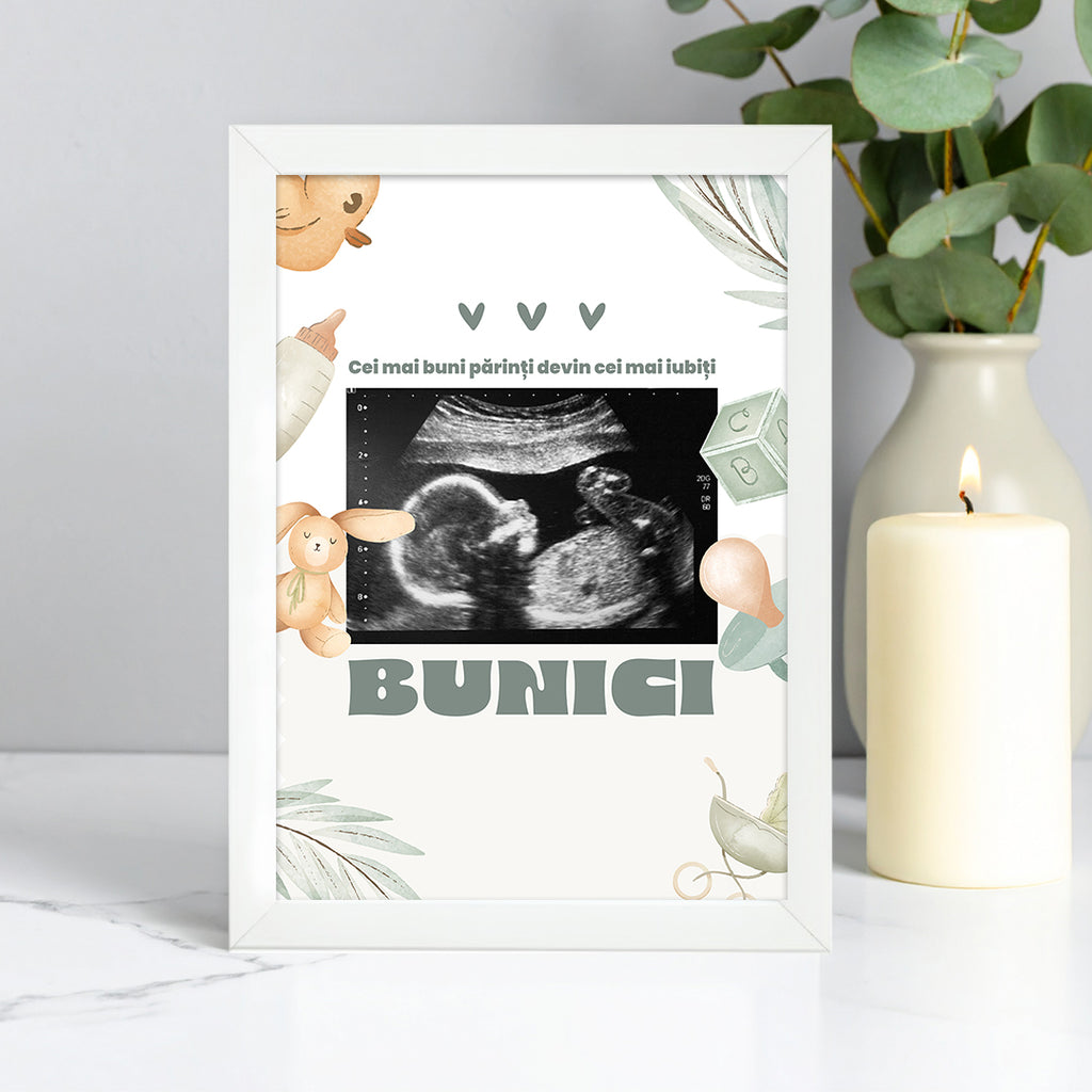 Tablou personalizat -De la cei mai buni părinți la cei mai buni bunici – Cadou emoționant pentru anunț sarcină