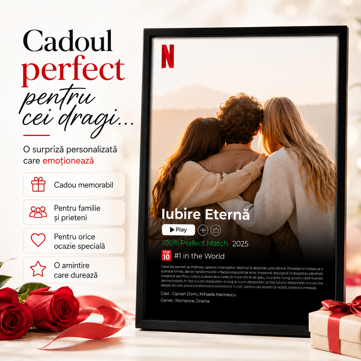 Tablou personalizat poster Netflix – poveste de dragoste ca un film