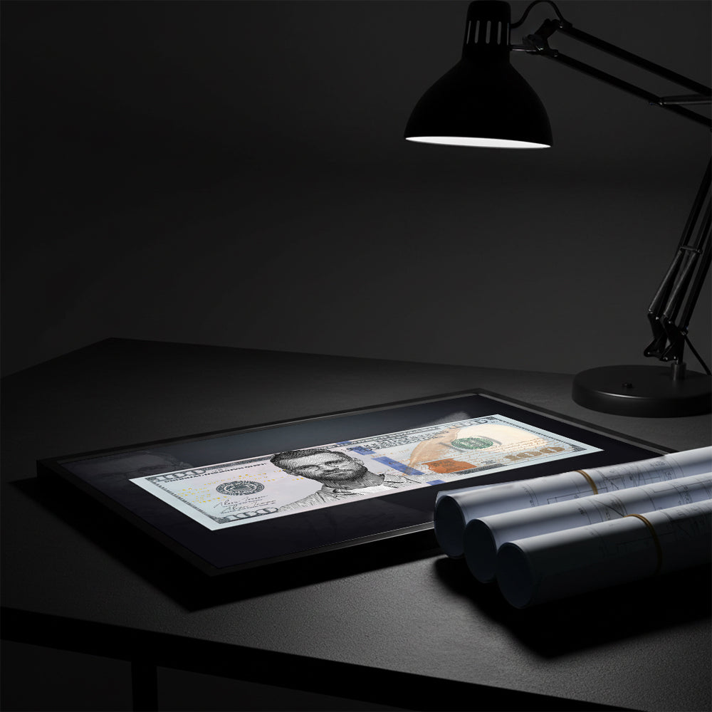 Tablou personalizat 100$ – Portretul tău pe bancnota de 100 de dolari | Cadou amuzant și original