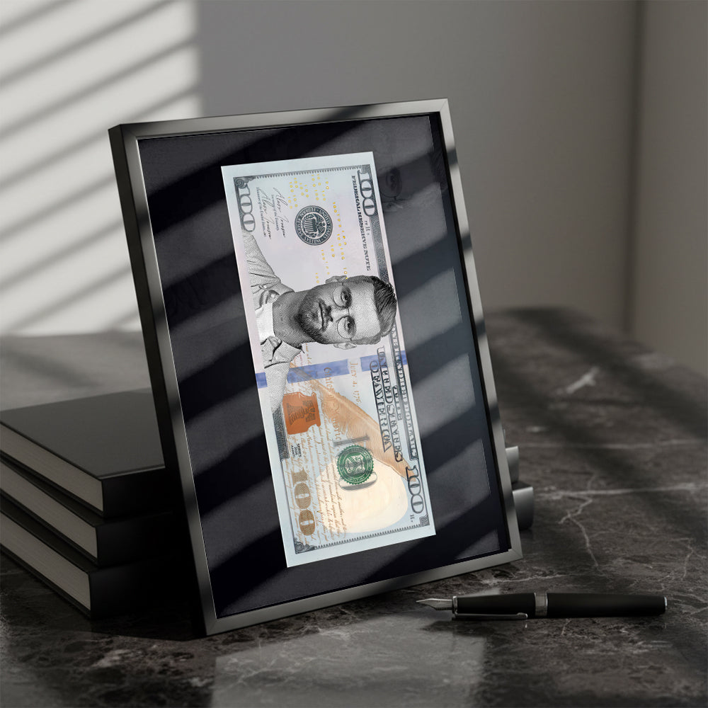 Tablou personalizat 100$ – Portretul tău pe bancnota de 100 de dolari | Cadou amuzant și original