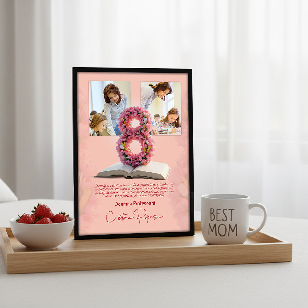Tablou 8 Martie pentru Profesoară — Colaj Fotografii 📚🌷