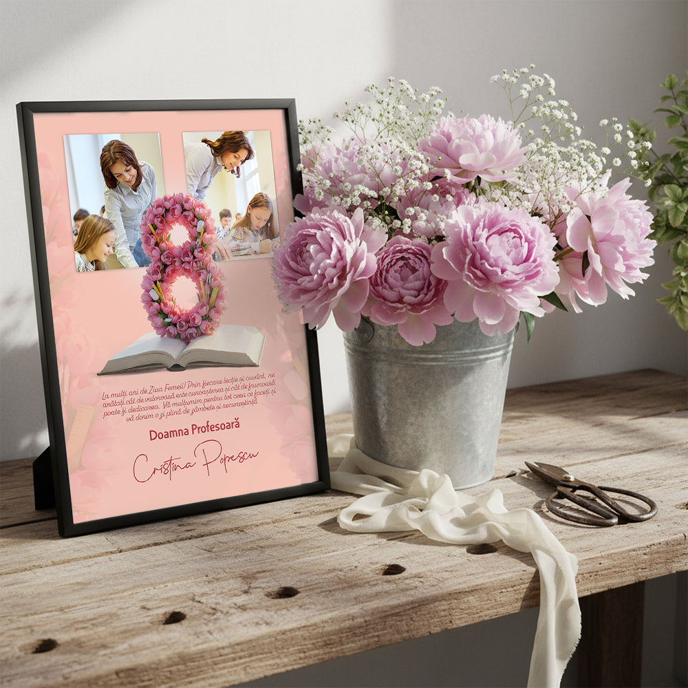 Tablou 8 Martie pentru Profesoară — Colaj Fotografii 📚🌷