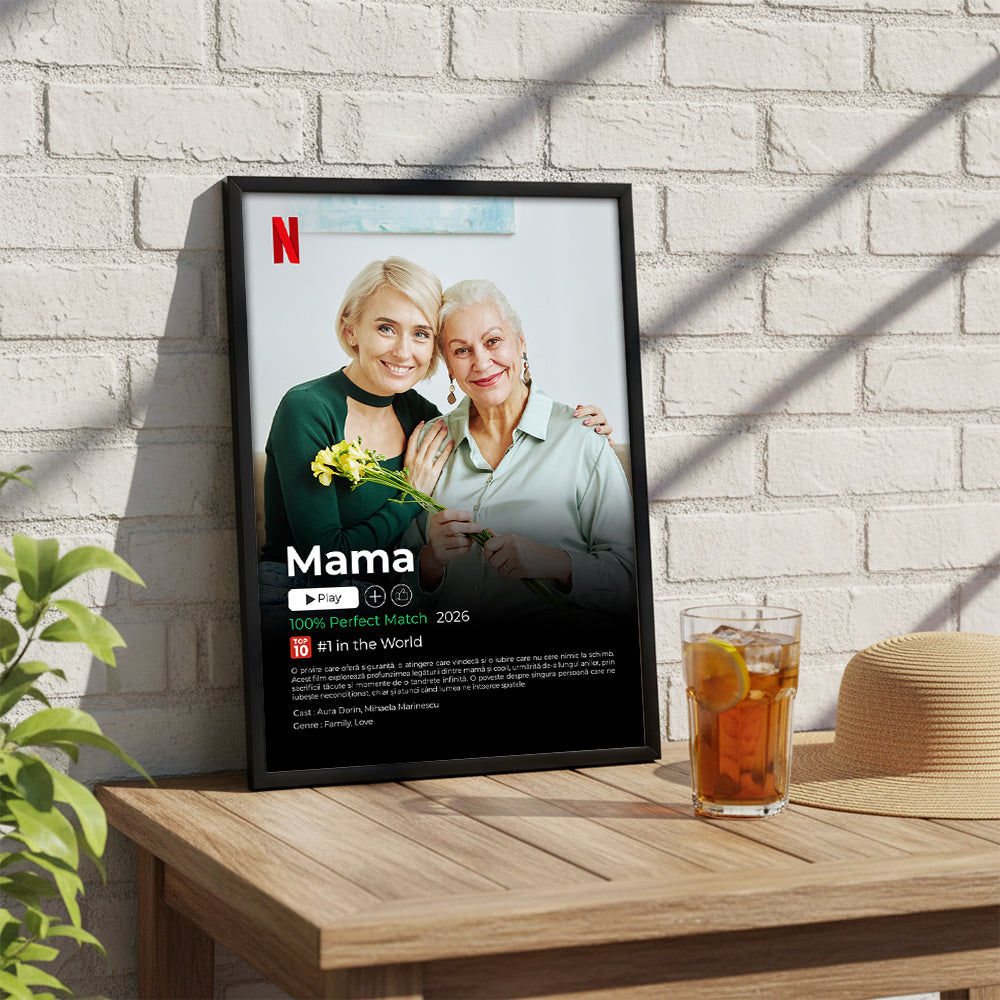 Tablou Personalizat Poster Netflix — Povestea Mamei ca un Film 🎬❤️