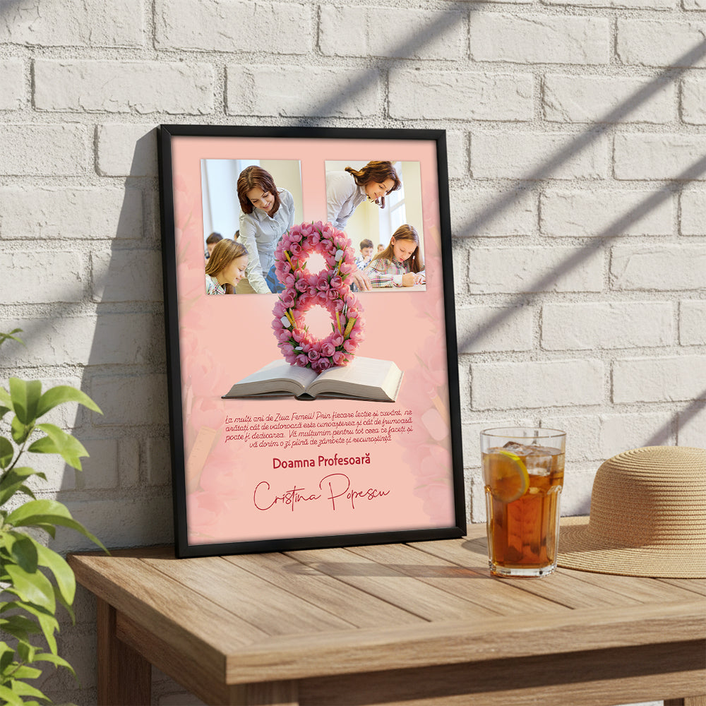 Tablou 8 Martie pentru Profesoară — Colaj Fotografii 📚🌷