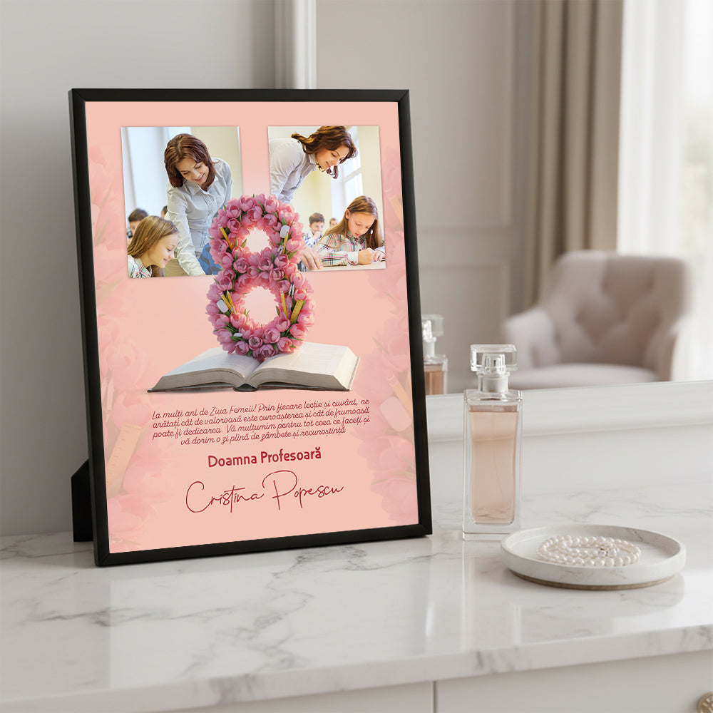 Tablou 8 Martie pentru Profesoară — Colaj Fotografii 📚🌷
