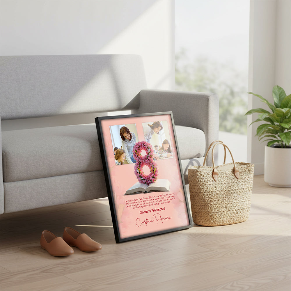 Tablou 8 Martie pentru Profesoară — Colaj Fotografii 📚🌷
