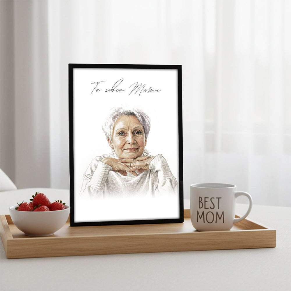 Tablou Personalizat Color — Portret Artistic „Te iubim, mama” 🎨💖