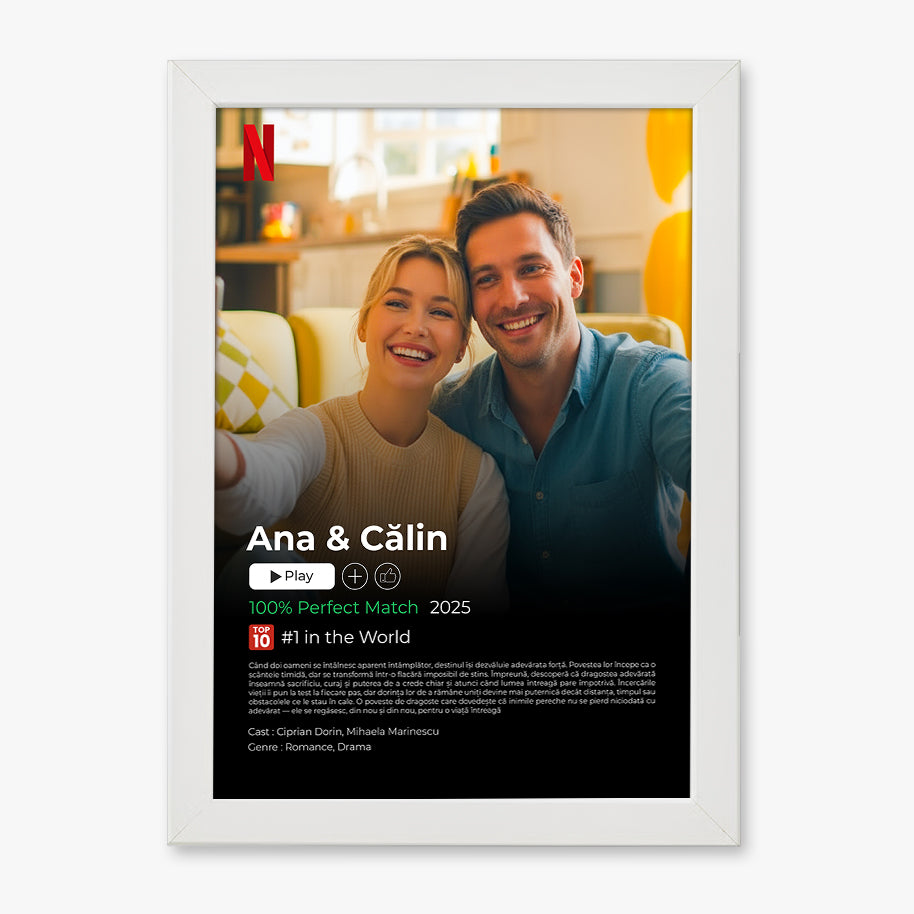 Tablou personalizat poster Netflix – poveste de dragoste ca un film