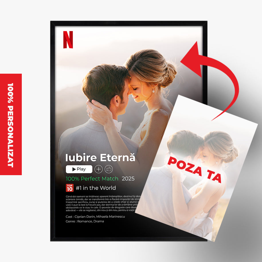 Tablou personalizat poster Netflix – poveste de dragoste ca un film