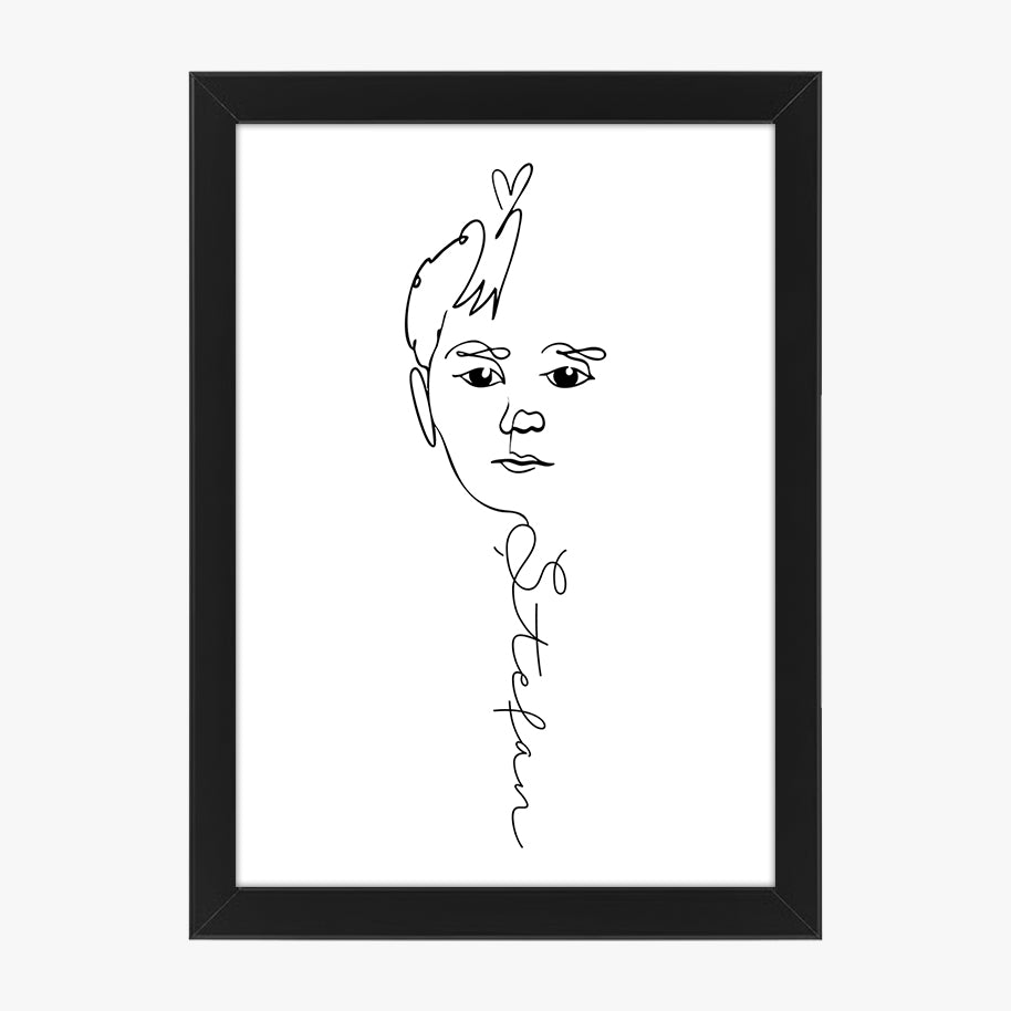 Tablou personalizat – Contur de față cu nume