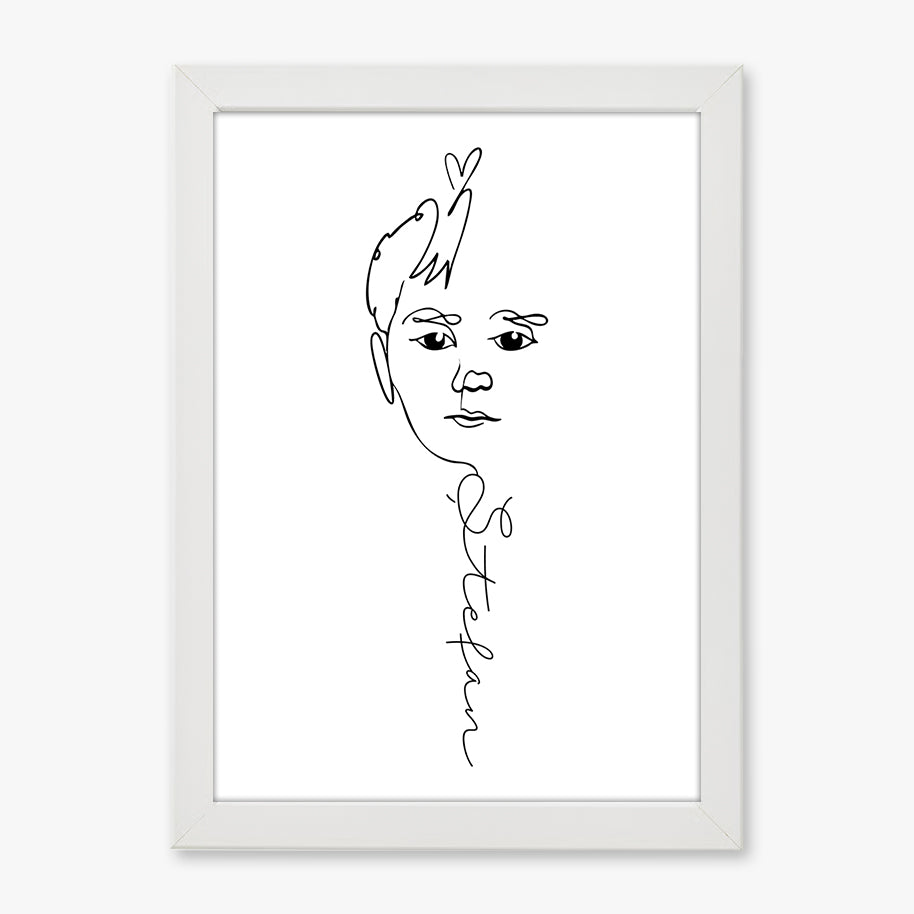 Tablou personalizat – Contur de față cu nume