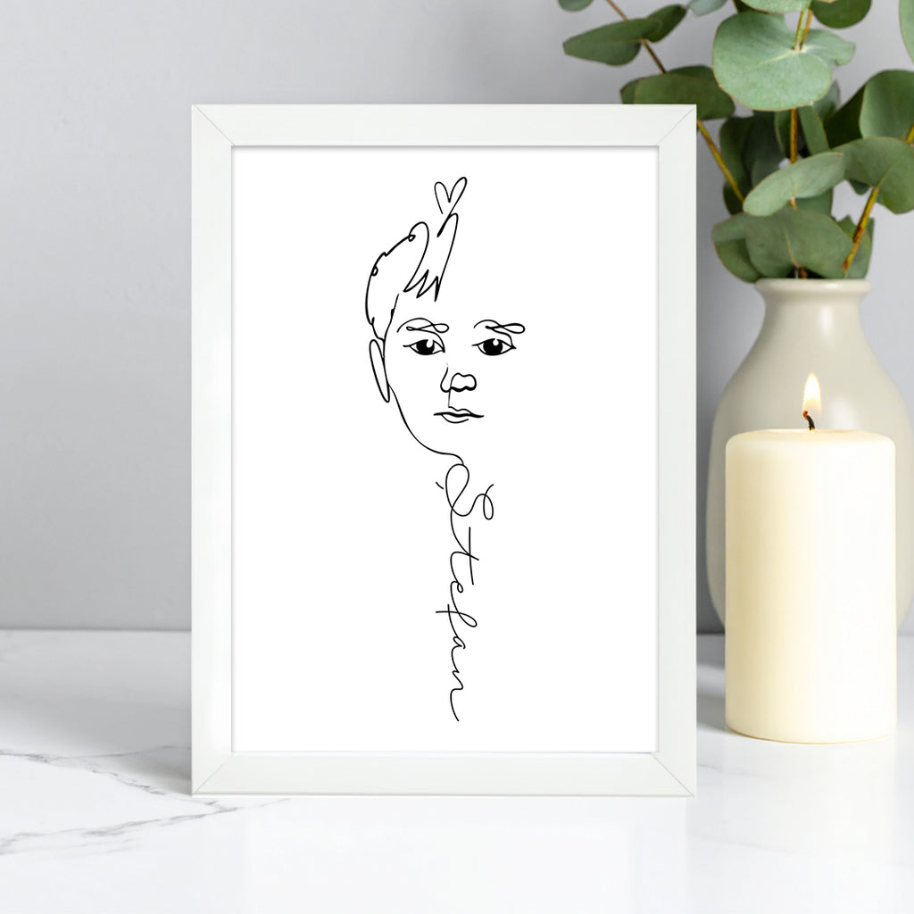 Tablou personalizat – Contur de față cu nume