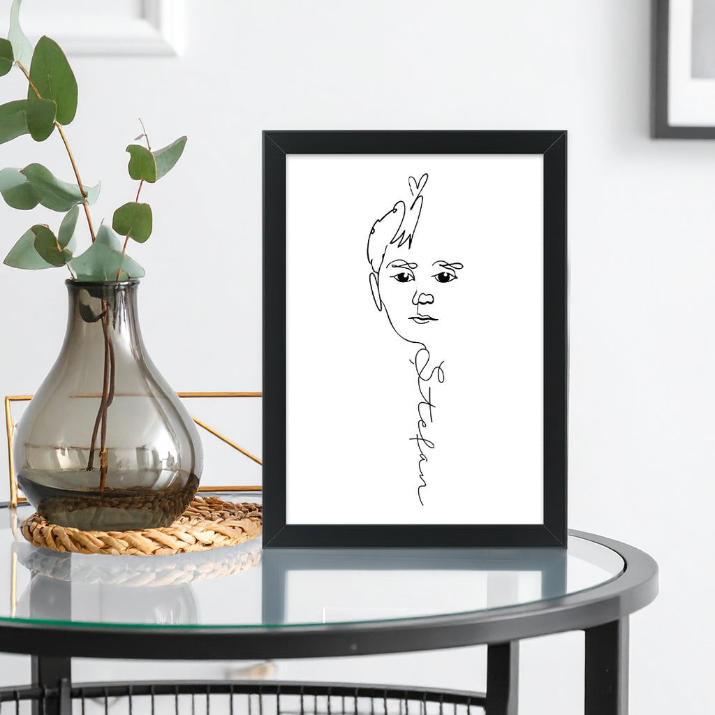 Tablou personalizat – Contur de față cu nume