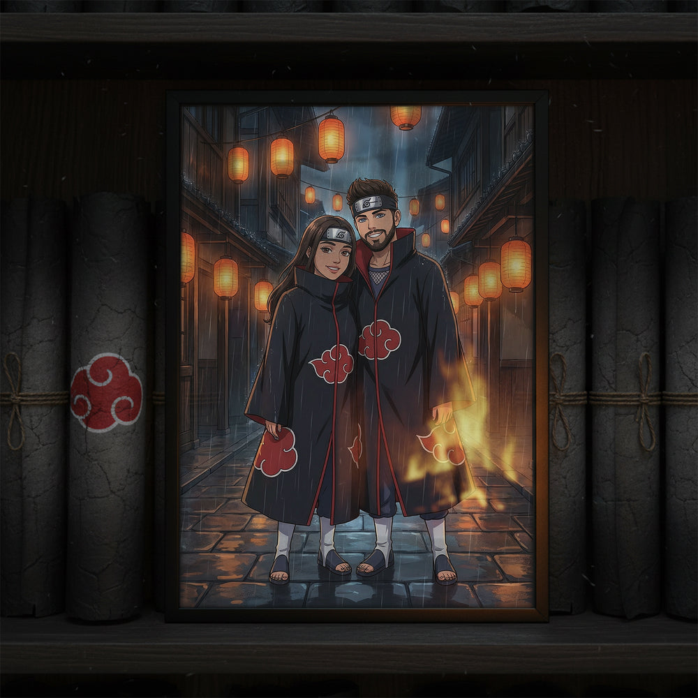 Tablou Personalizat Anime — Stil Naruto Shippuden (Akatsuki) 🌧️☁️