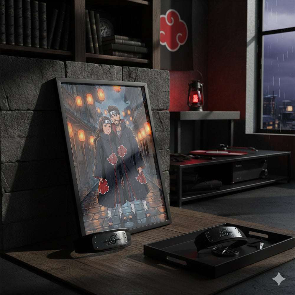 Tablou Personalizat Anime — Stil Naruto Shippuden (Akatsuki) 🌧️☁️