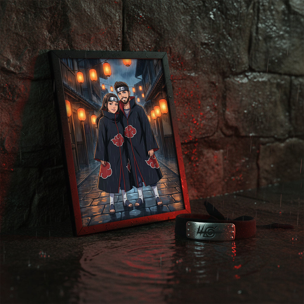 Tablou Personalizat Anime — Stil Naruto Shippuden (Akatsuki) 🌧️☁️