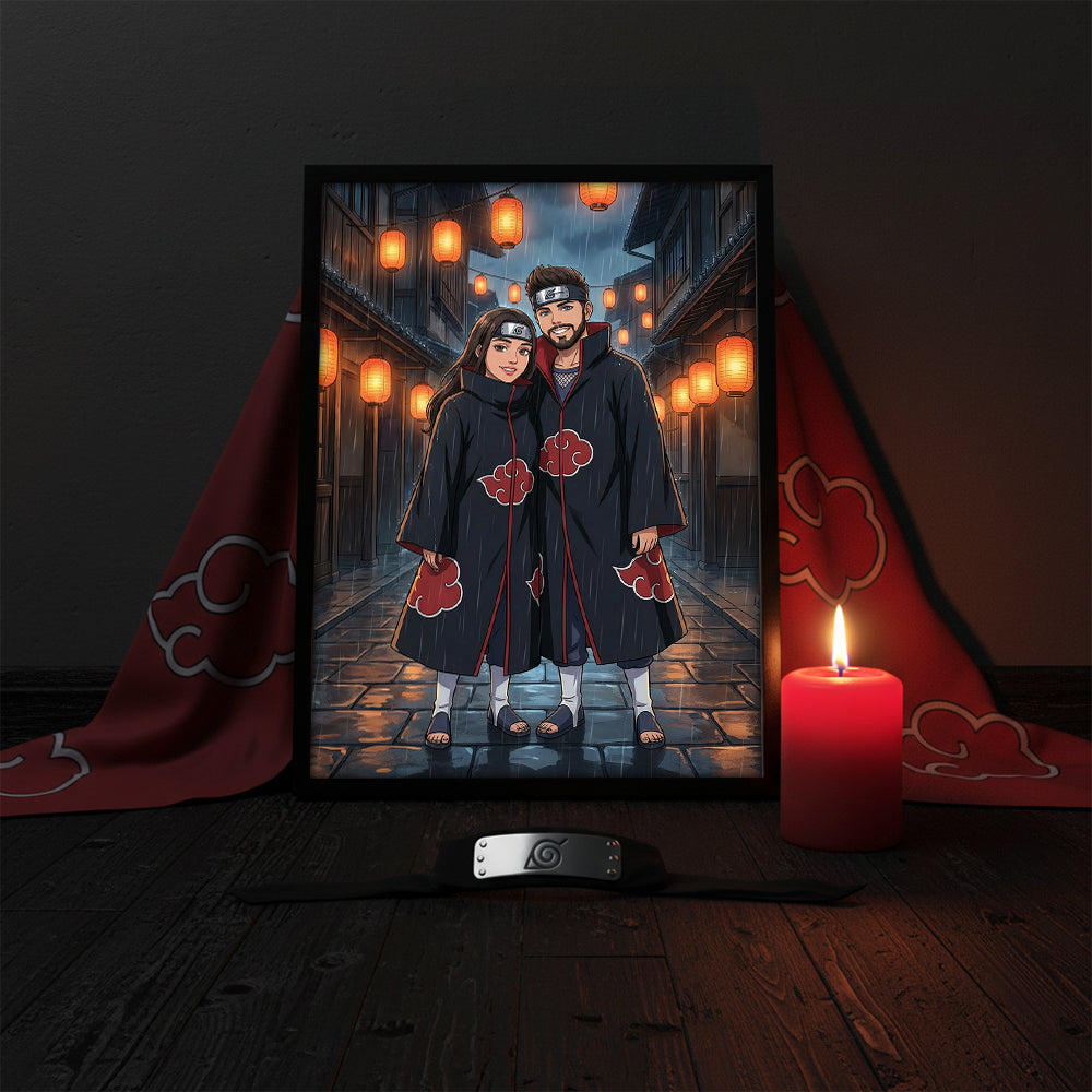 Tablou Personalizat Anime — Stil Naruto Shippuden (Akatsuki) 🌧️☁️